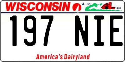 WI license plate 197NIE