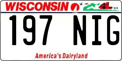 WI license plate 197NIG