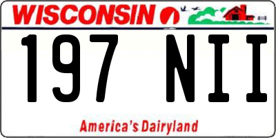 WI license plate 197NII