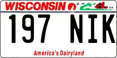 WI license plate 197NIK