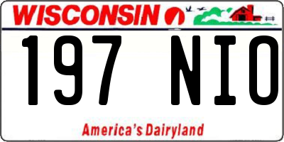 WI license plate 197NIO