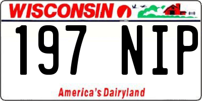 WI license plate 197NIP