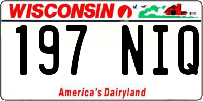 WI license plate 197NIQ