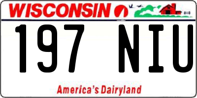 WI license plate 197NIU