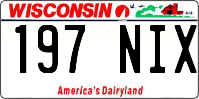 WI license plate 197NIX