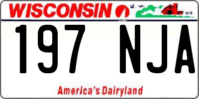 WI license plate 197NJA