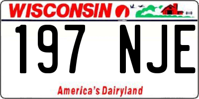 WI license plate 197NJE