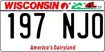 WI license plate 197NJO