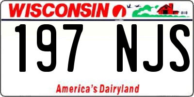 WI license plate 197NJS