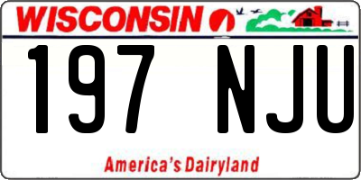 WI license plate 197NJU