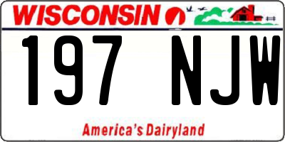 WI license plate 197NJW