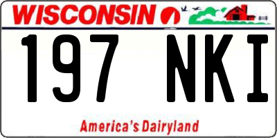 WI license plate 197NKI