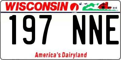 WI license plate 197NNE