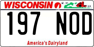WI license plate 197NOD