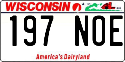 WI license plate 197NOE