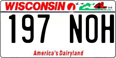 WI license plate 197NOH