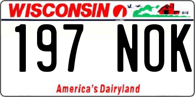 WI license plate 197NOK