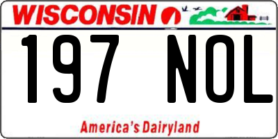 WI license plate 197NOL