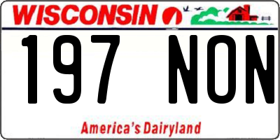 WI license plate 197NON