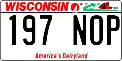 WI license plate 197NOP