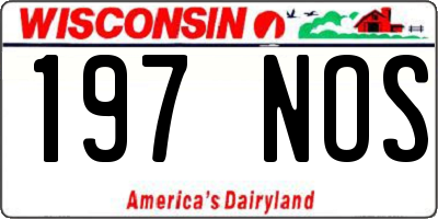 WI license plate 197NOS