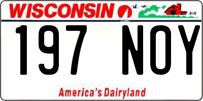 WI license plate 197NOY
