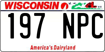 WI license plate 197NPC