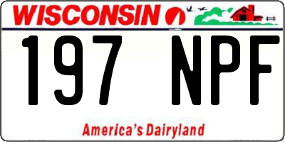 WI license plate 197NPF