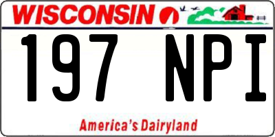WI license plate 197NPI