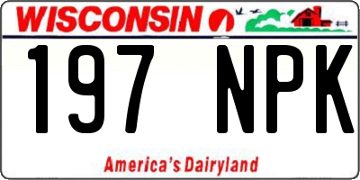 WI license plate 197NPK