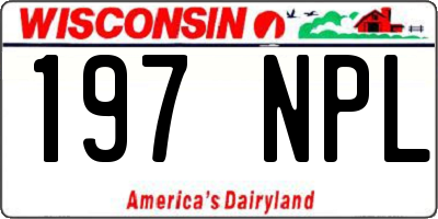 WI license plate 197NPL