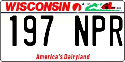 WI license plate 197NPR