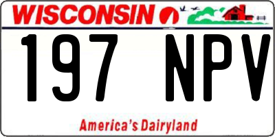 WI license plate 197NPV