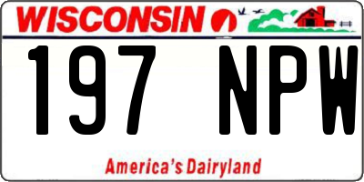 WI license plate 197NPW