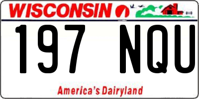 WI license plate 197NQU