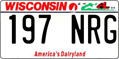 WI license plate 197NRG