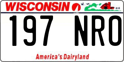 WI license plate 197NRO