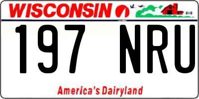 WI license plate 197NRU