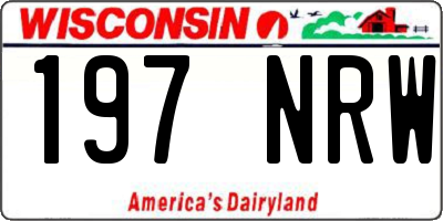 WI license plate 197NRW