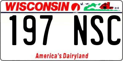 WI license plate 197NSC