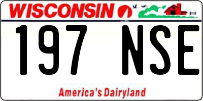 WI license plate 197NSE