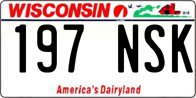 WI license plate 197NSK