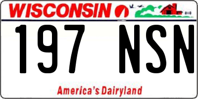 WI license plate 197NSN