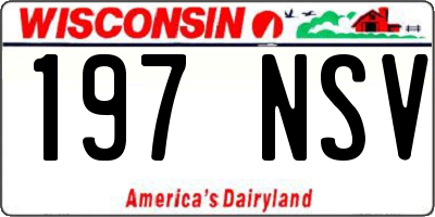 WI license plate 197NSV