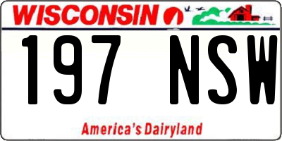 WI license plate 197NSW