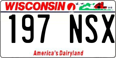 WI license plate 197NSX