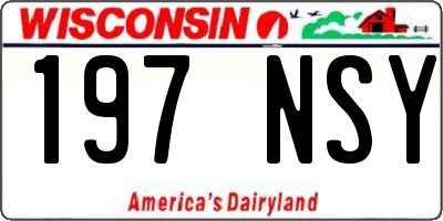 WI license plate 197NSY