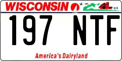 WI license plate 197NTF