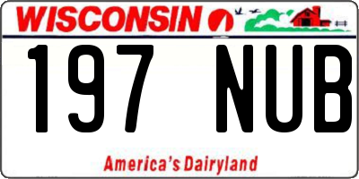 WI license plate 197NUB