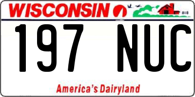 WI license plate 197NUC
